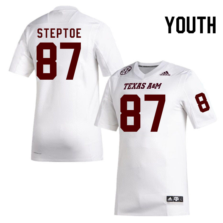 Youth #87 Keith Steptoe Texas A&M Aggies College Football Jerseys Stitched Sale-White